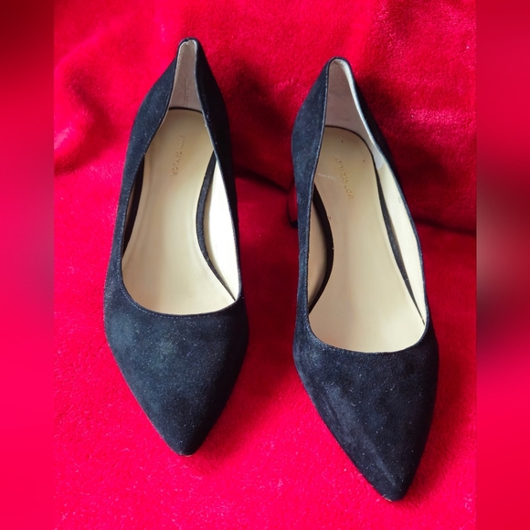 Ann Taylor Black Suede Leather Women's Pointy-Toe Shoes-Pumps - Size 8M - Picture 6 of 6